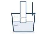 ReactaStick dipstick sensing area immersed in a prepared liquid sample